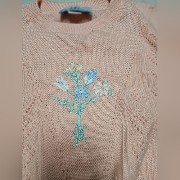 Vintage pink peach bay point threads sweater medium - Picture 2 of 7